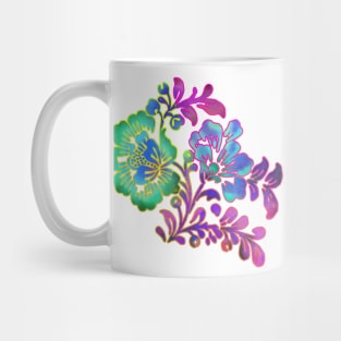 Pretty Boho Stencil Style Floral Motif Mug